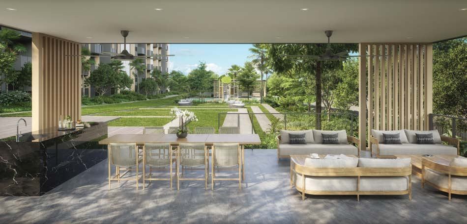 Artist's impression of an outdoor dining pavilion